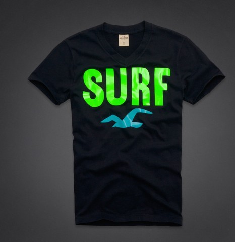 Hollister Hombres cuello en V Corto Remera HCO3946